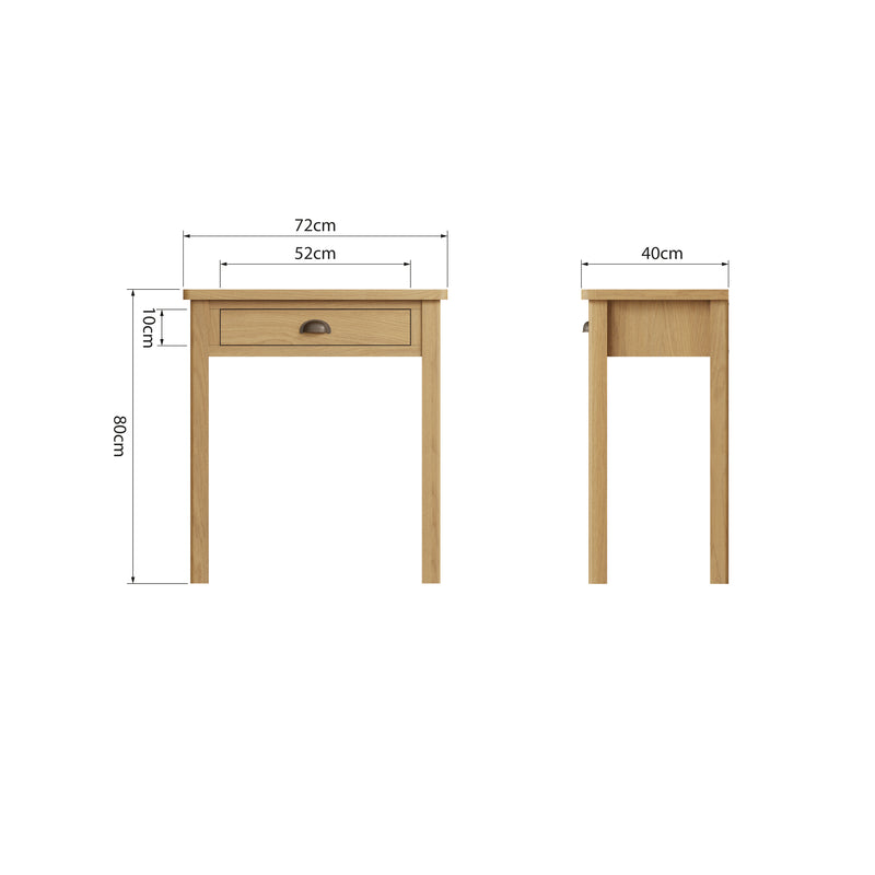 Hemsworth Rustic Oak  Dressing Table 72 x 40 x 80 cm
