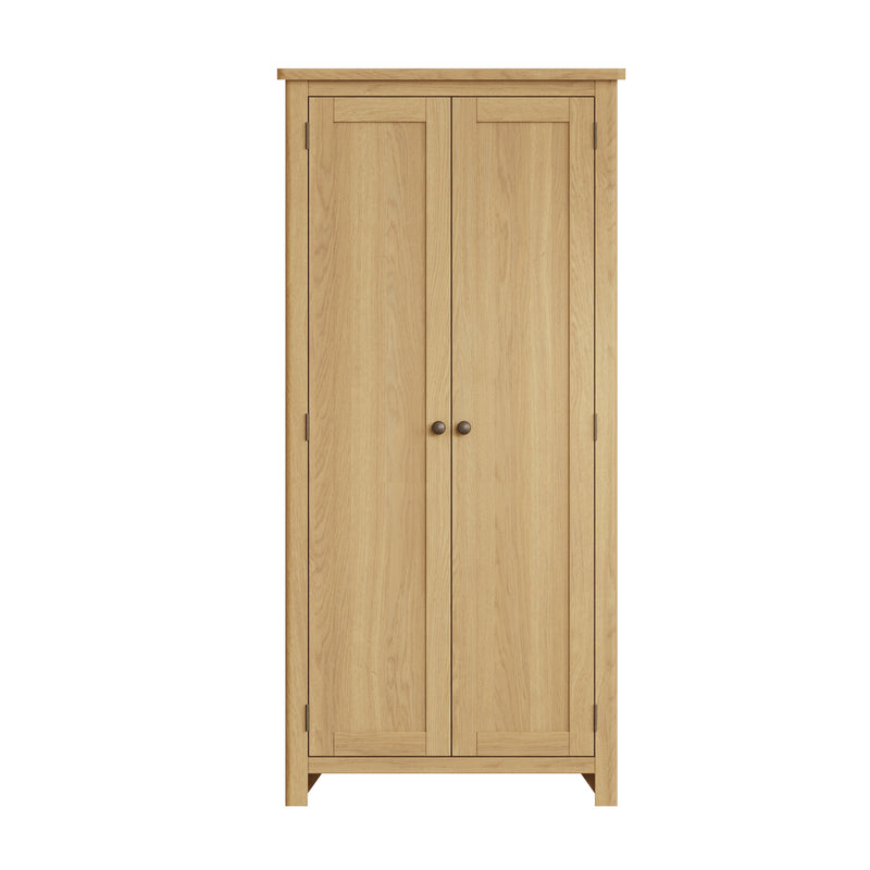 Hemsworth Rustic Oak  Wardrobe 2 Door Full Hanging 85 x 52 x 180 cm
