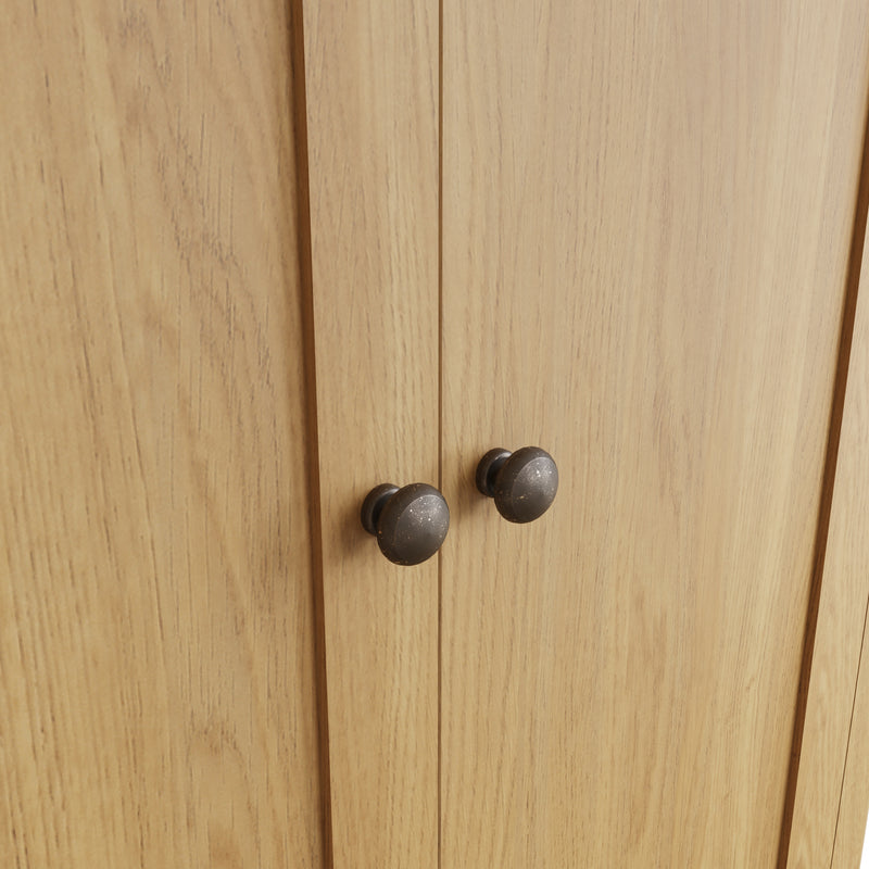 Hemsworth Rustic Oak  Wardrobe Double with Drawer 90 x 52 x 185 cm