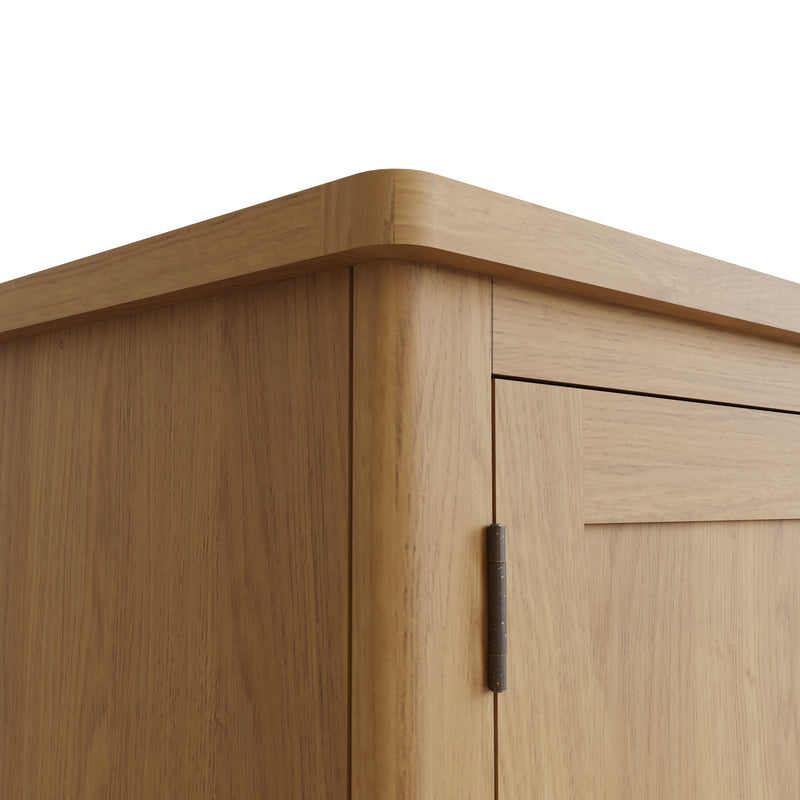 Hemsworth Rustic Oak  Wardrobe Double with Drawer 90 x 52 x 185 cm