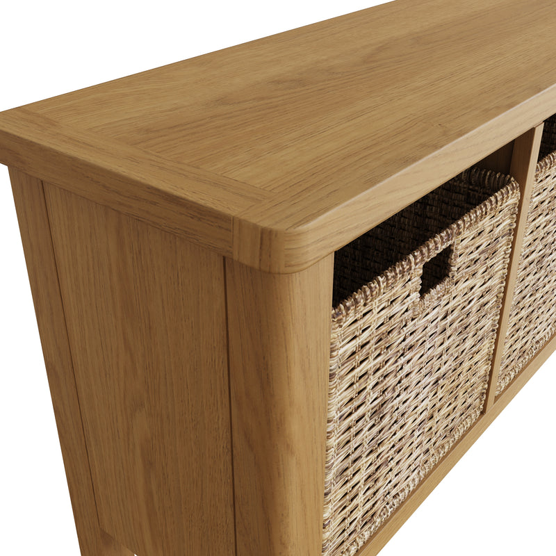 Hemsworth Rustic Oak  Hall Bench 80 x 30 x 50 cm