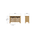 Hemsworth Rustic Oak  Hall Bench 80 x 30 x 50 cm