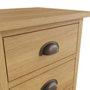 Hemsworth Rustic Oak  Bedside Table with 3 Drawers 42 x 35 x 58 cm