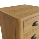 Hemsworth Rustic Oak  Bedside Table with 3 Drawers 42 x 35 x 58 cm