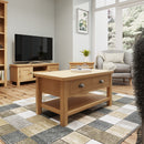 Hemsworth Rustic Oak  Coffee Table Large 90 x 50 x 45 cm