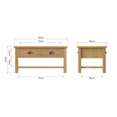 Hemsworth Rustic Oak  Coffee Table Large 90 x 50 x 45 cm