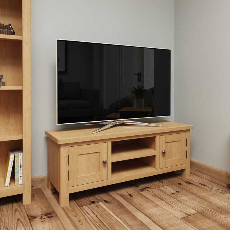 Hemsworth Rustic Oak  TV Unit Large 120 x 38 x 45 cm
