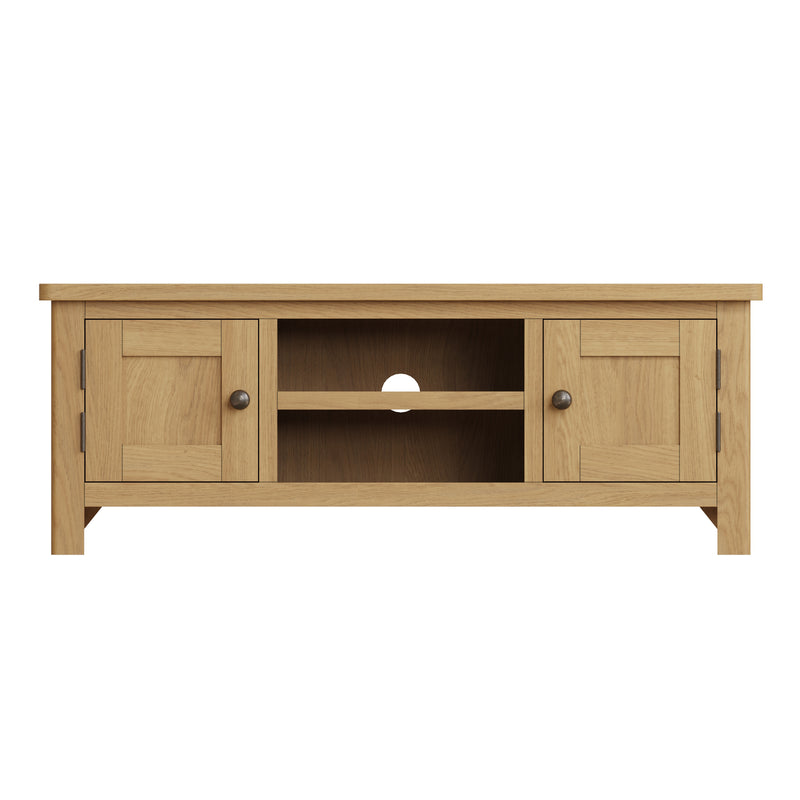 Hemsworth Rustic Oak  TV Unit Large 120 x 38 x 45 cm
