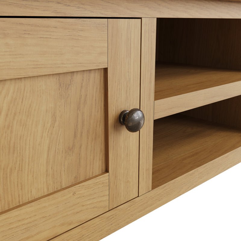 Hemsworth Rustic Oak  TV Unit Large 120 x 38 x 45 cm