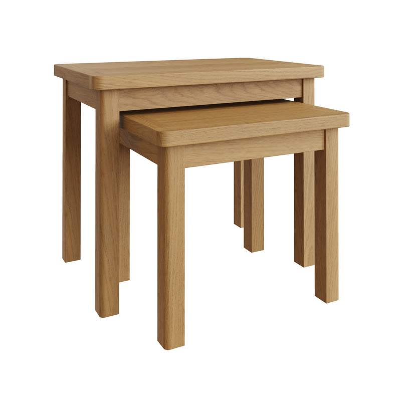 Hemsworth Rustic Oak  Nest of 2 Tables 50 x 32 x 50 cm