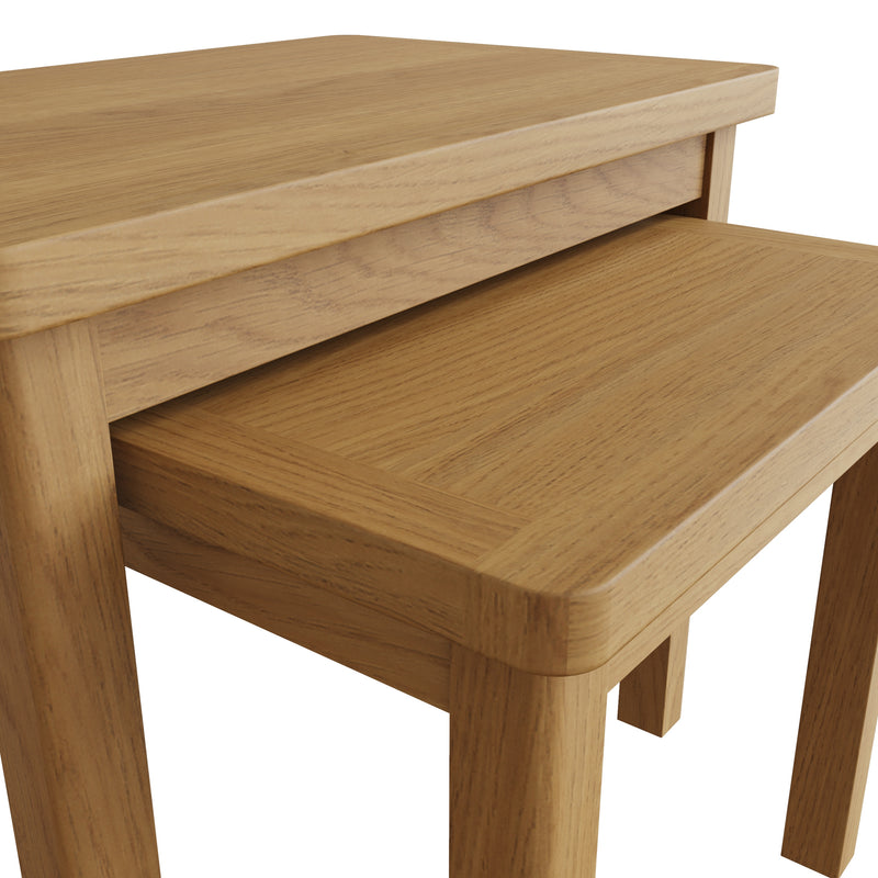 Hemsworth Rustic Oak  Nest of 2 Tables 50 x 32 x 50 cm