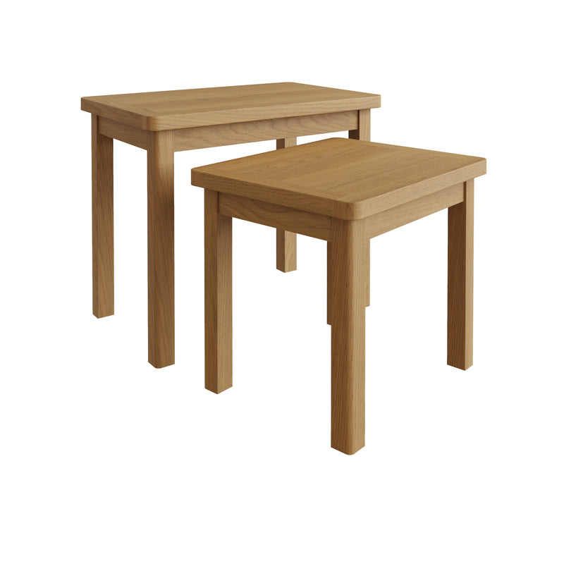 Hemsworth Rustic Oak  Nest of 2 Tables 50 x 32 x 50 cm