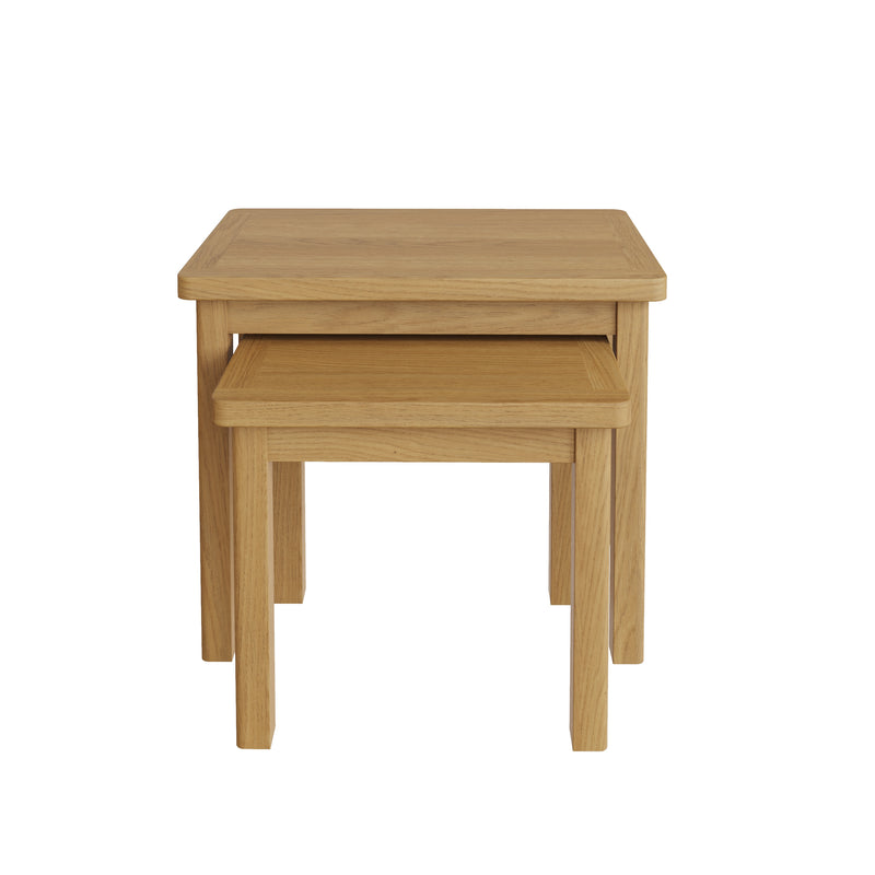 Hemsworth Rustic Oak  Nest of 2 Tables 50 x 32 x 50 cm