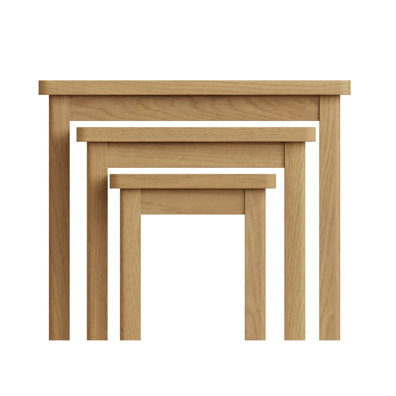 Hemsworth Rustic Oak  Nest of 3 Tables 60 x 38 x 50 cm