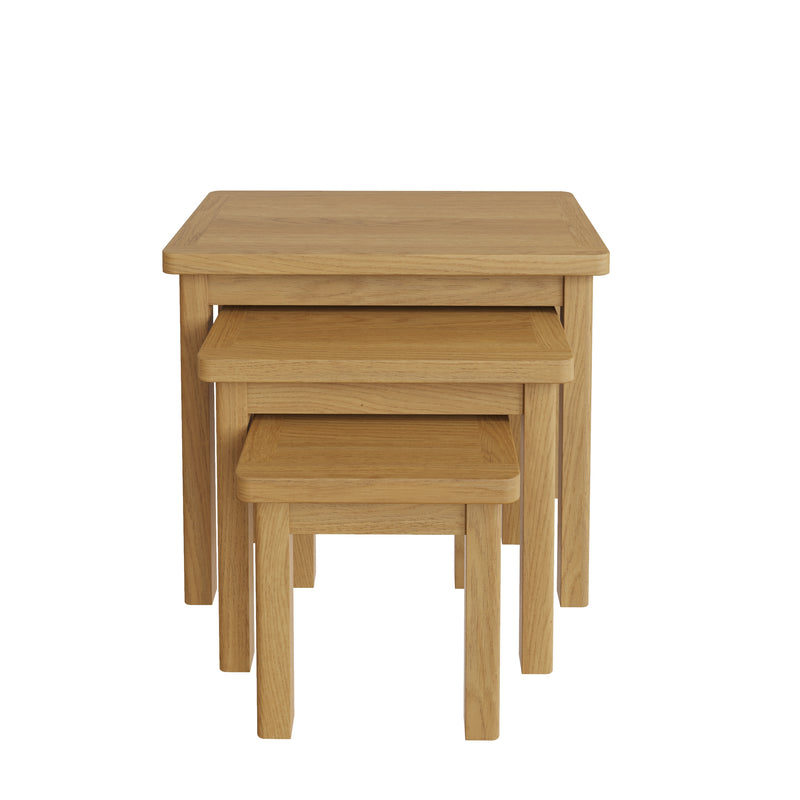 Hemsworth Rustic Oak  Nest of 3 Tables 60 x 38 x 50 cm