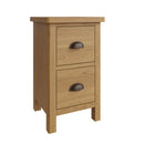 Hemsworth Rustic Oak  Bedside Table with 2 Drawers 35 x 32 x 58 cm