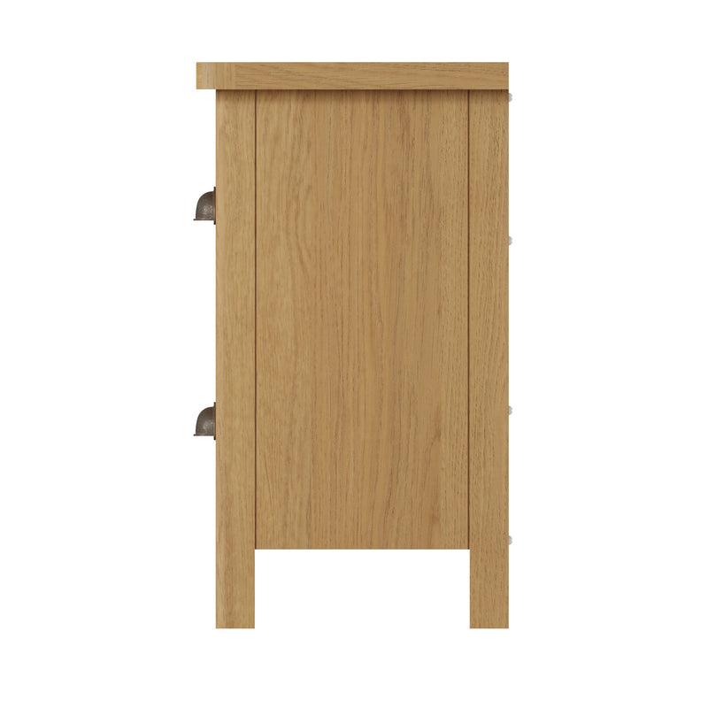 Hemsworth Rustic Oak  Bedside Table with 2 Drawers 35 x 32 x 58 cm