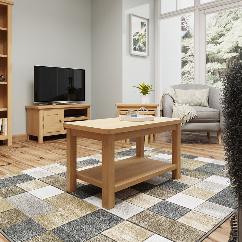 Hemsworth Rustic Oak  Coffee Table Small 80 x 45 x 45 cm
