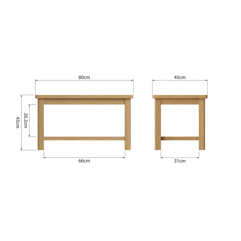 Hemsworth Rustic Oak  Coffee Table Small 80 x 45 x 45 cm