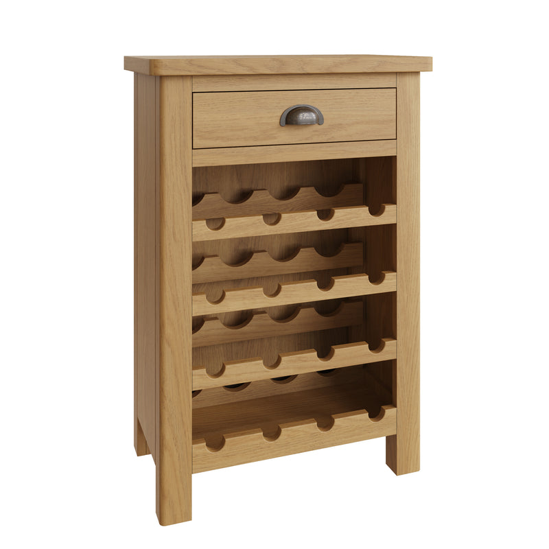 Hemsworth Rustic Oak  Wine Cabinet 55 x 30 x 80 cm