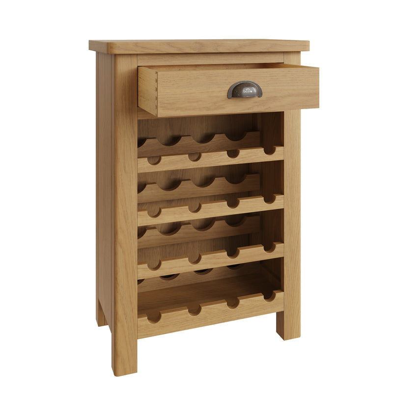 Hemsworth Rustic Oak  Wine Cabinet 55 x 30 x 80 cm
