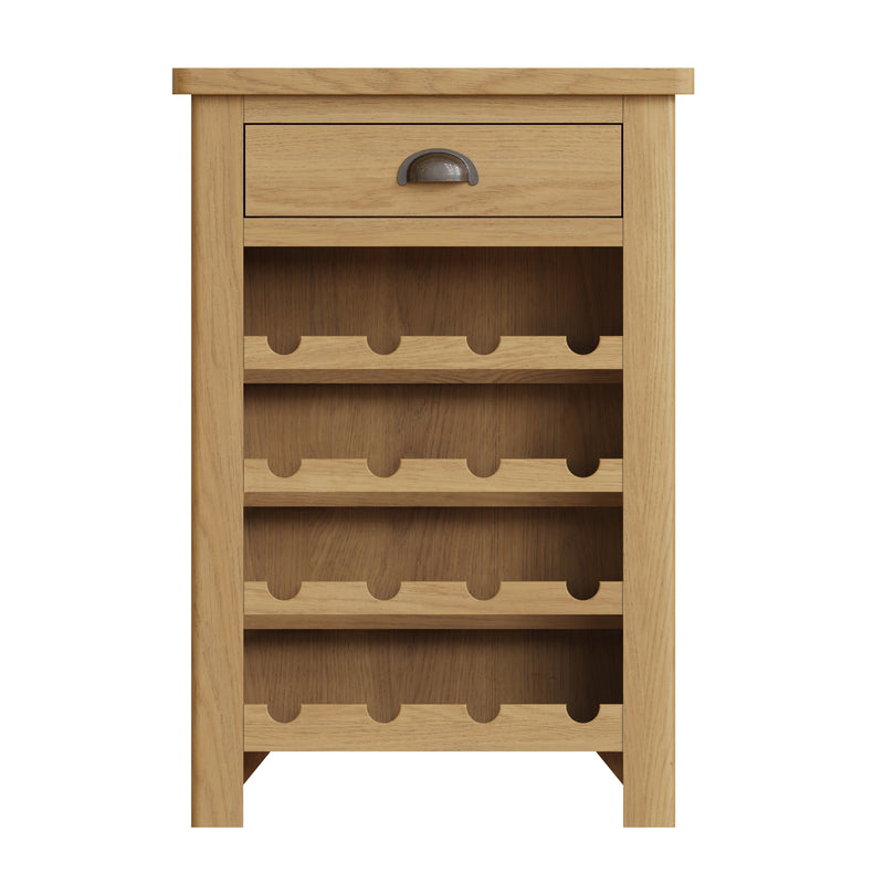 Hemsworth Rustic Oak  Wine Cabinet 55 x 30 x 80 cm