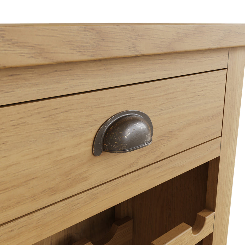 Hemsworth Rustic Oak  Wine Cabinet 55 x 30 x 80 cm
