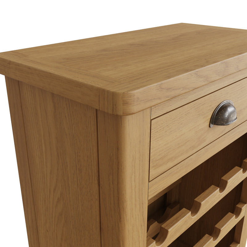 Hemsworth Rustic Oak  Wine Cabinet 55 x 30 x 80 cm