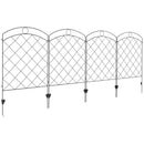 Outsunny 4PCs Decorative Garden Fencing 43in x 11.4ft Steel Border Edging