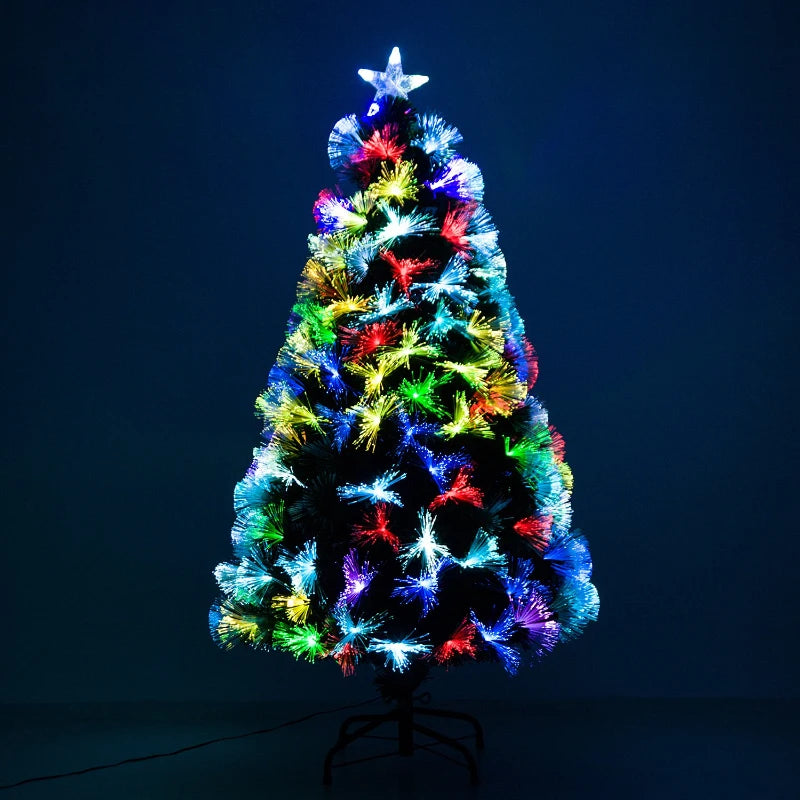 HOMCOM Christmas Fibre Optic Tree 6'