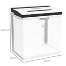 PawHut Aquarium 28L Glass Fish Tank w/ Filter, LED Lighting, Water Pump