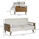 3 Seater Sofa Bed With Side Tray - Beige