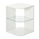 HOMCOM Modern Side Table with 2 Shelves White