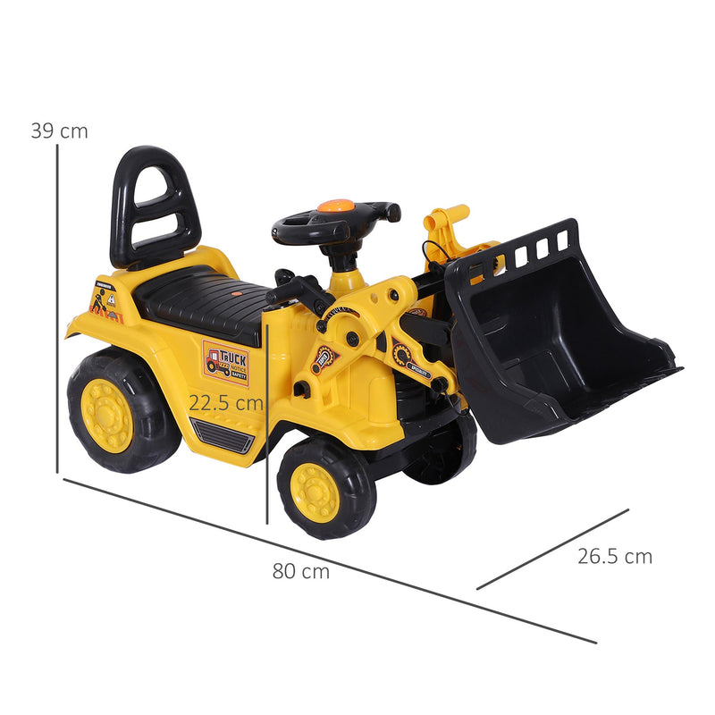 HOMCOM Kids Ride On Toy Bulldozer Digger 3 in 1