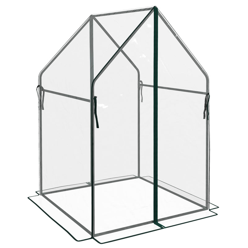 Outsunny Tomato Greenhouse with 2 Zipped Doors, Outdoor Green House, Clear