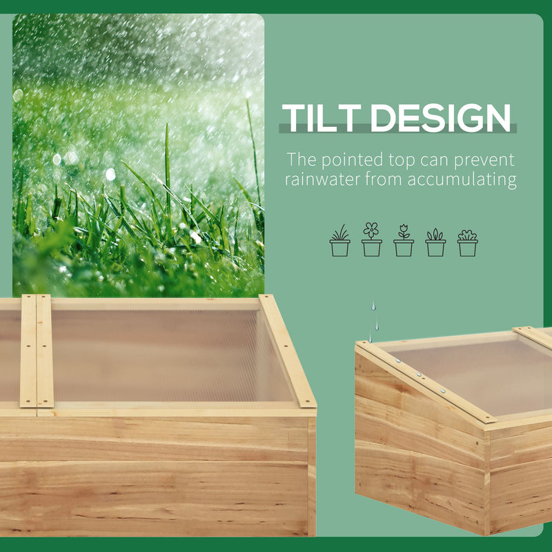 Outsunny Wood Cold Frame Greenhouse