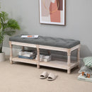 HOMCOM Vintage Shoe Benches with Top Cushion 115x40x48cm - Grey