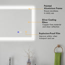 kleankin Dimmable Bathroom Mirror with LED Lights, 3 Colours, Defogging Film