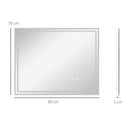 kleankin Dimmable Bathroom Mirror with LED Lights, 3 Colours, Defogging Film
