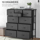 HOMCOM Bedroom Chest of Drawers Fabric Dresser w/ Foldable Drawers Black