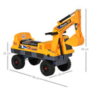 Kids Ride on Excavator Differ - Yellow