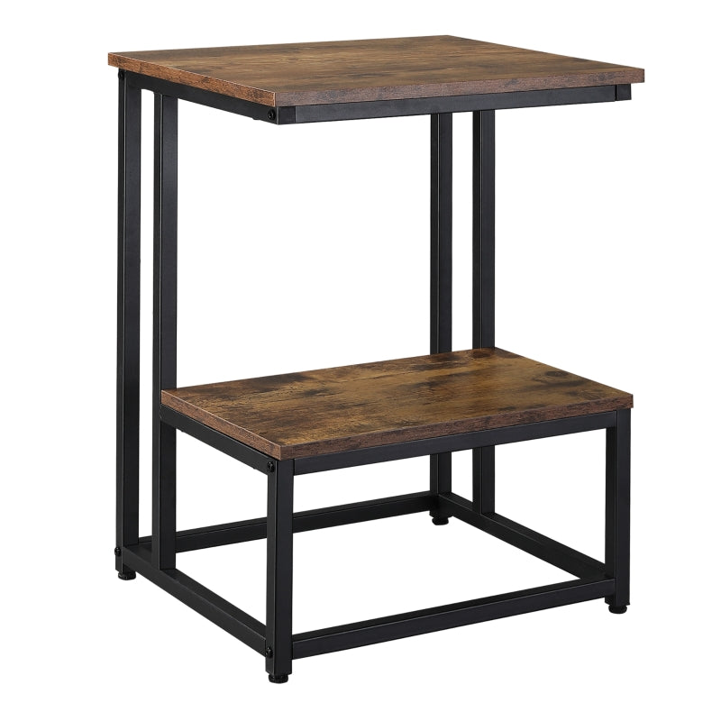 HOMCOM Vintage Side Table Square - Brown