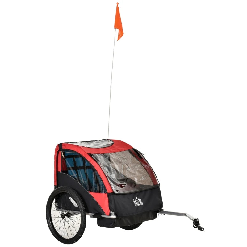 HOMCOM Bicycle Trailer with 2 Wheels - Red