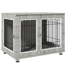 PawHut Dog Crate Furniture, Dog Crate End Table w/ Soft Cushion, Double Door
