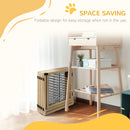 PawHut 8 Panels Freestanding Dog Barrier for S and M Dogs - Natural Wood