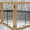 PawHut 8 Panels Freestanding Dog Barrier for S and M Dogs - Natural Wood