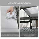 Outsunny Rattan Wicker Chaise Sun Lounger Garden w/ Adjustable Backrest & Wheels