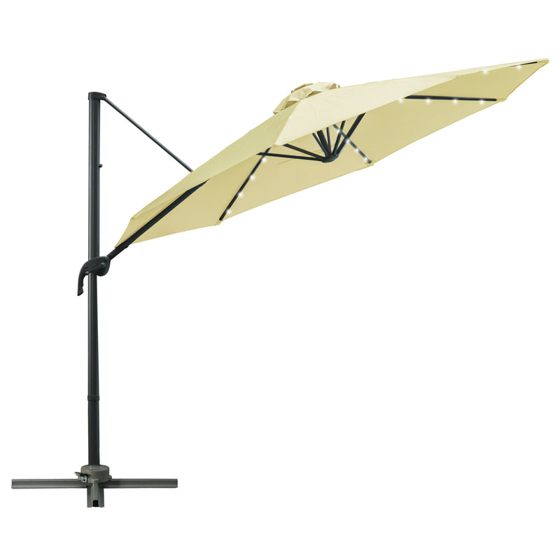 Outsunny Patio Offset Umbrella Cream