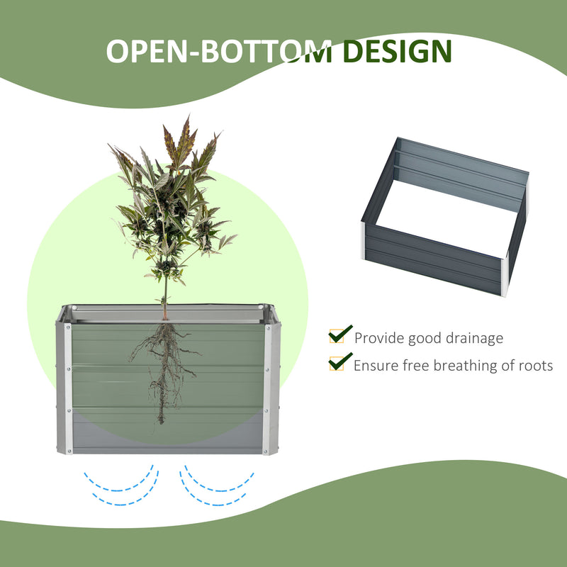 Outsunny Raised Garden Bed Elevated Metal Planter 66L x 47W x 40Hcm