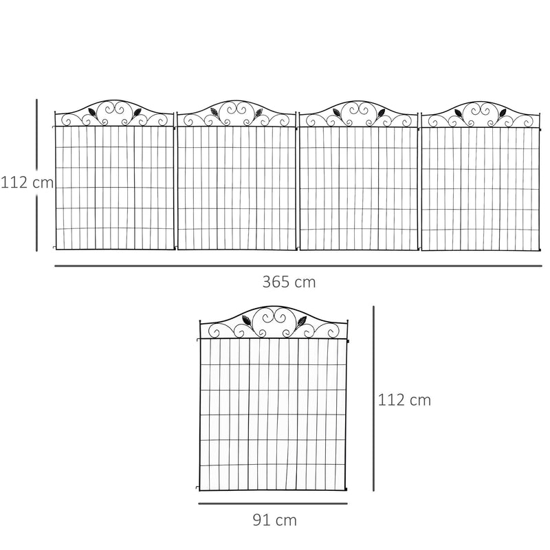 Outsunny Garden Decorative Fence Panels 44in x 12ft